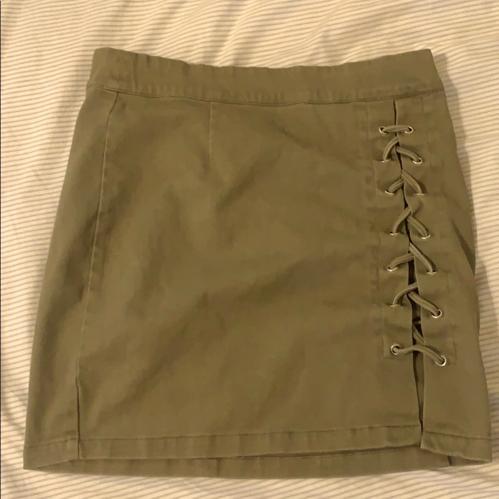 Charlotte Russe Olive Mini Denim Skirt
